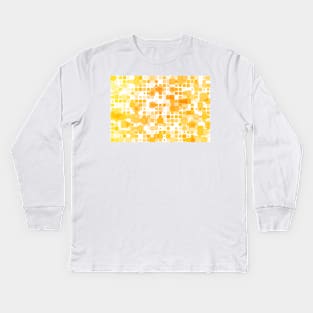 Yellow shades square mosaic over white background Kids Long Sleeve T-Shirt